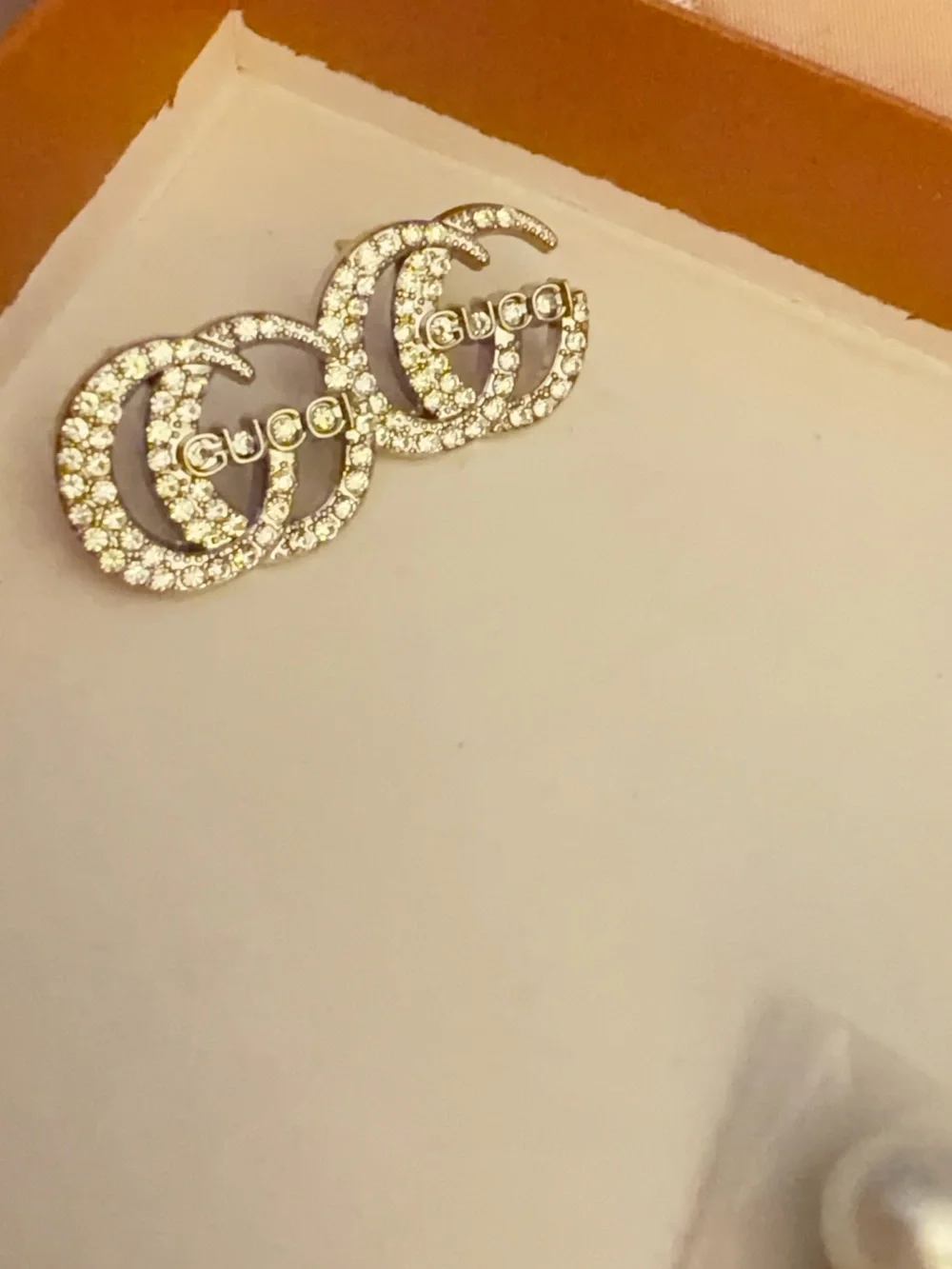 Crystal Post Earrings Brooch in Silver Tone, fashion jewelry